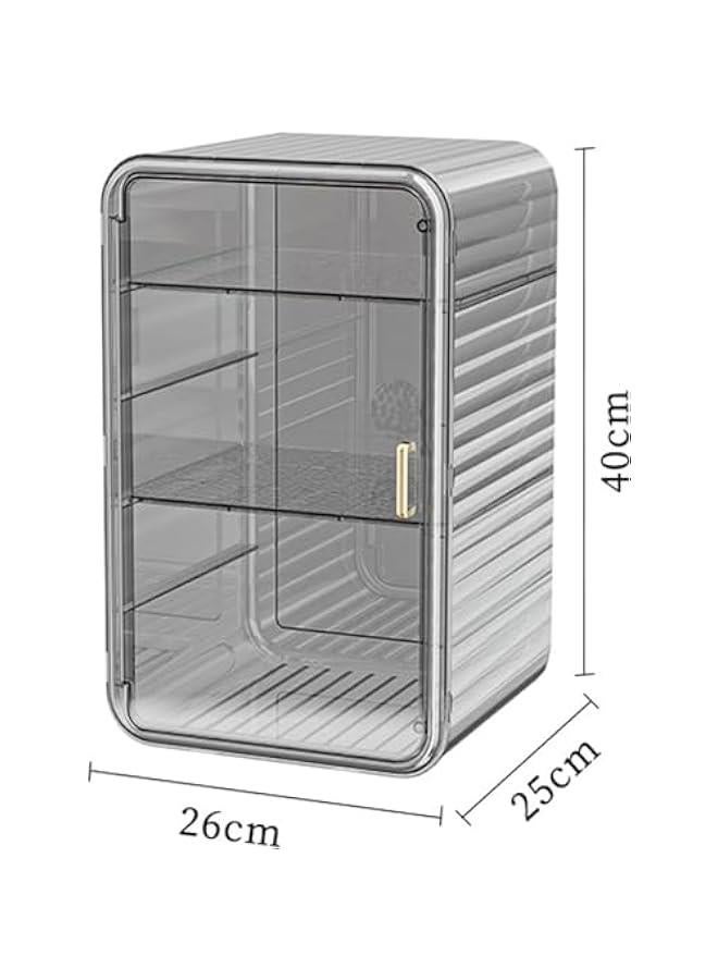 HOOKOR Makeup Storage Organizer,Large Capactiy Perfume Skincare Organizer with Divider,3 Layer Dustproof Cosmetic Display Cases with Magnetic Door for Vanity,Skincare,Bathroom Countertop (Grey) - Image 3