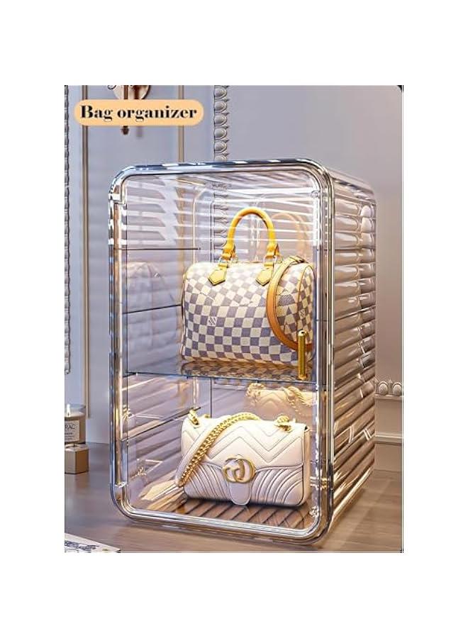 HOOKOR Makeup Storage Organizer,Large Capactiy Perfume Skincare Organizer with Divider,3 Layer Dustproof Cosmetic Display Cases with Magnetic Door for Vanity,Skincare,Bathroom Countertop (Grey) - Image 5