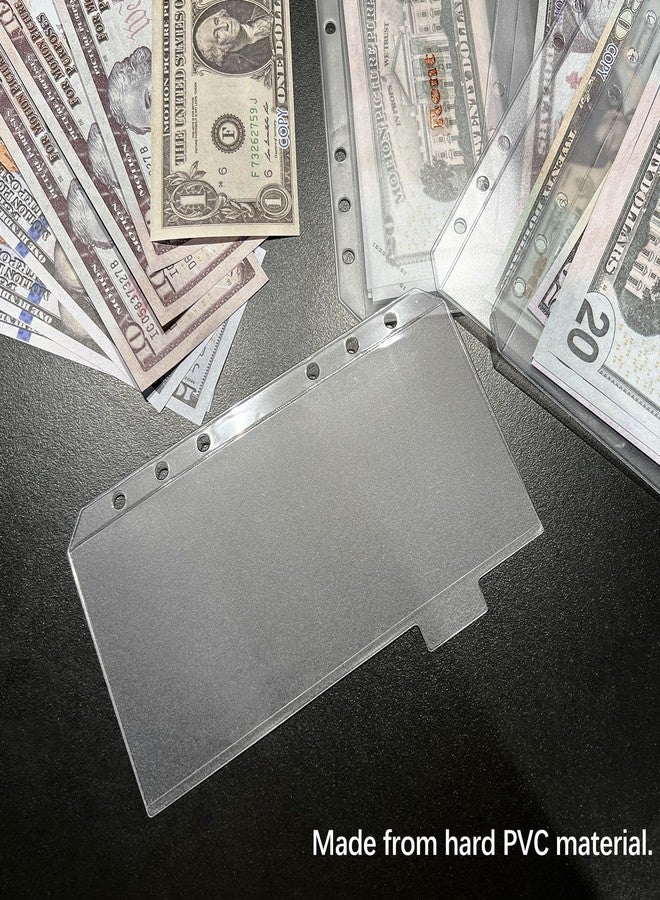 UMSICHT 12PCS A6 Binder Pockets with No Zippers, Zipless Budget Envelopes with Index Bits Design, A6 Binder Pouch for 6 Ring Binder, Money Folder Organizer,Clear PVC Savings Challenges Envelopes,12PCS - Image 2