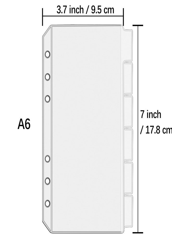 UMSICHT 12PCS A6 Binder Pockets with No Zippers, Zipless Budget Envelopes with Index Bits Design, A6 Binder Pouch for 6 Ring Binder, Money Folder Organizer,Clear PVC Savings Challenges Envelopes,12PCS - Image 3