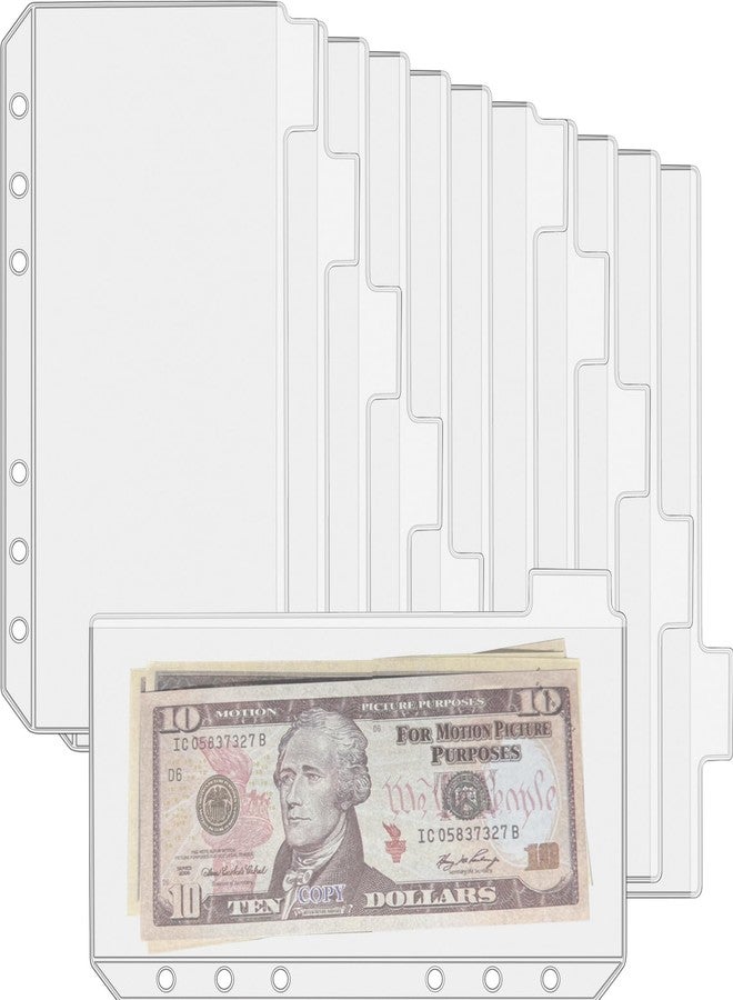 UMSICHT 12PCS A6 Binder Pockets with No Zippers, Zipless Budget Envelopes with Index Bits Design, A6 Binder Pouch for 6 Ring Binder, Money Folder Organizer,Clear PVC Savings Challenges Envelopes,12PCS - Image 1