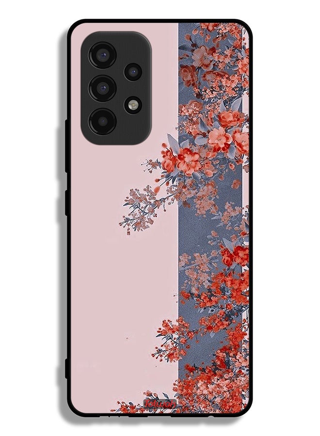 Tolwak غطاء حماية لجهاز سامسونج جالاكسي A53 5G بتصميم أوراق الشجر والزهور الفن - Image 1