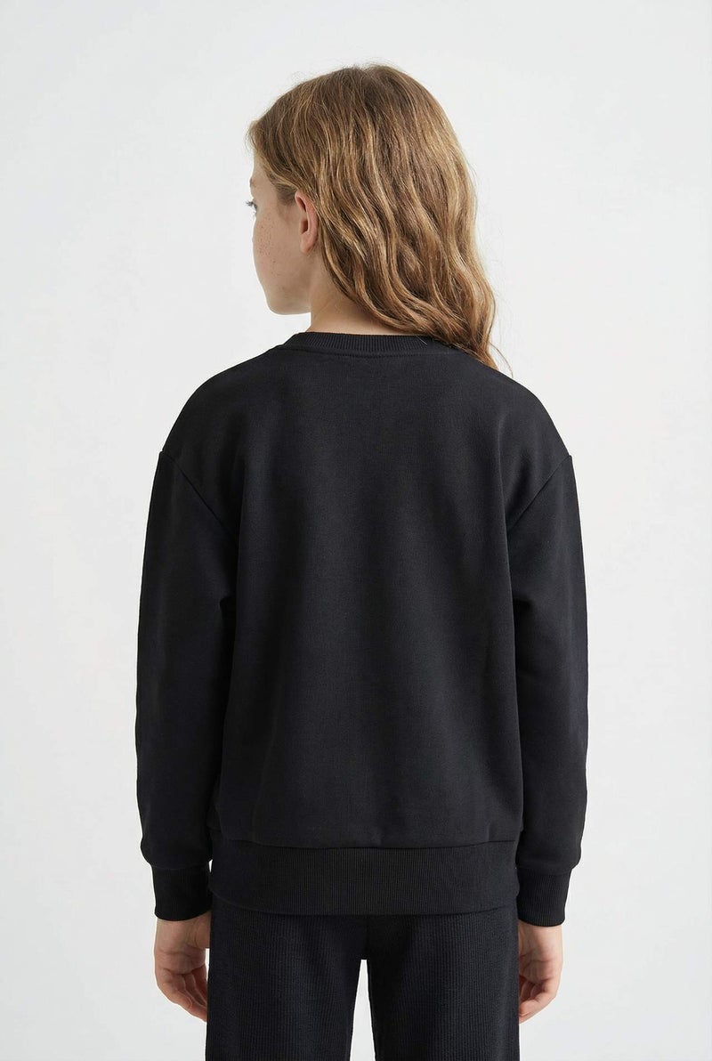 DeFacto Girl Relax Fit Crew Neck Basic Sweatshirt - Image 4