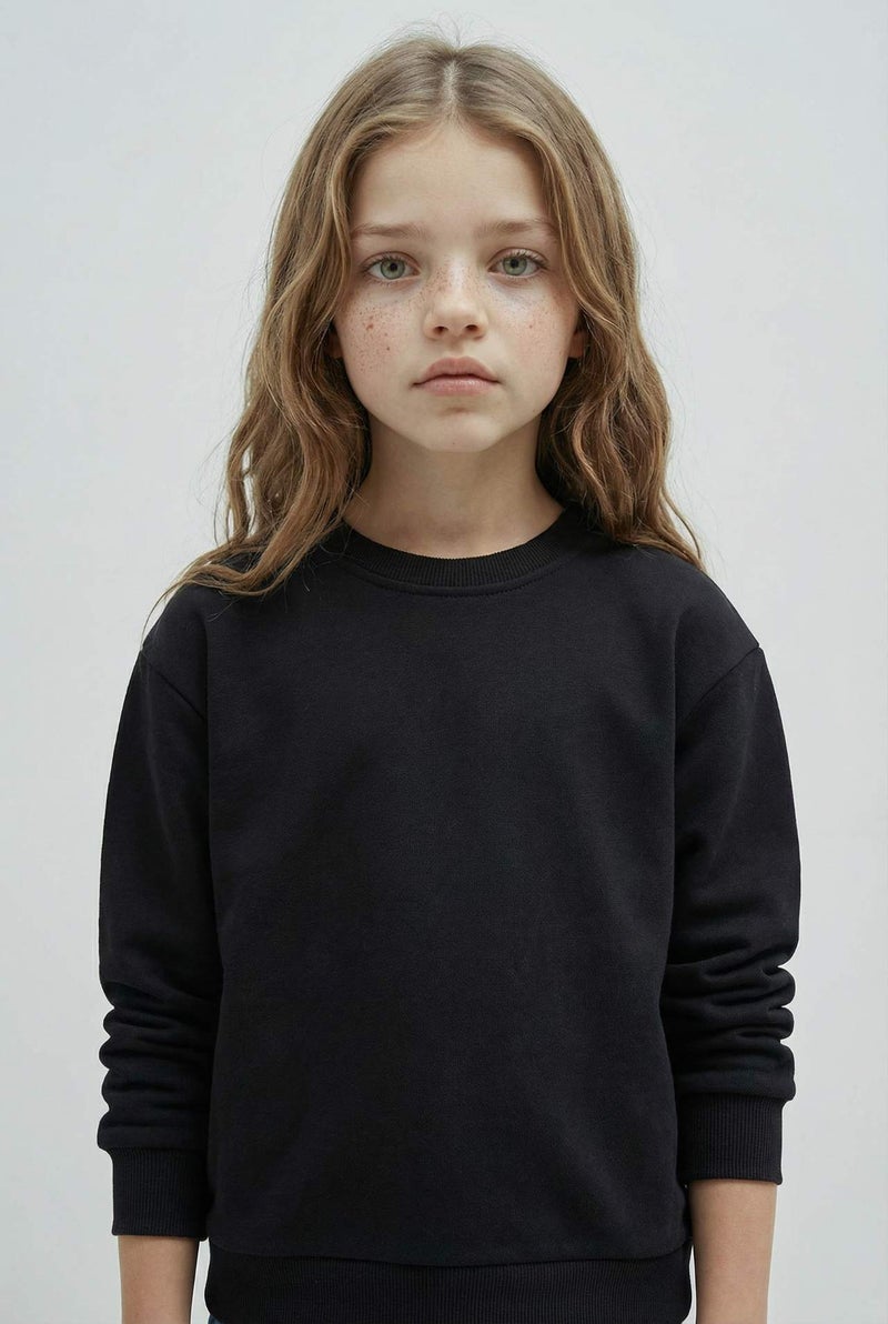 DeFacto Girl Relax Fit Crew Neck Basic Sweatshirt - Image 3