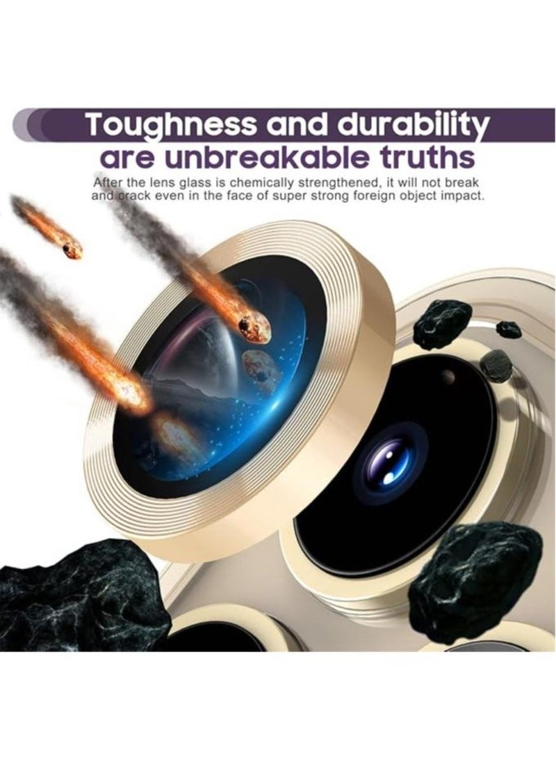 5Pcs Camera Lens Protector for iPhone 14 Pro 14 Pro Max 16 Pro 16 Pro Max, HD Tempered Metal Glass Full Coverage Ring Cover, Scratch Resistant Protection Film Accessories, Bronze - Image 5