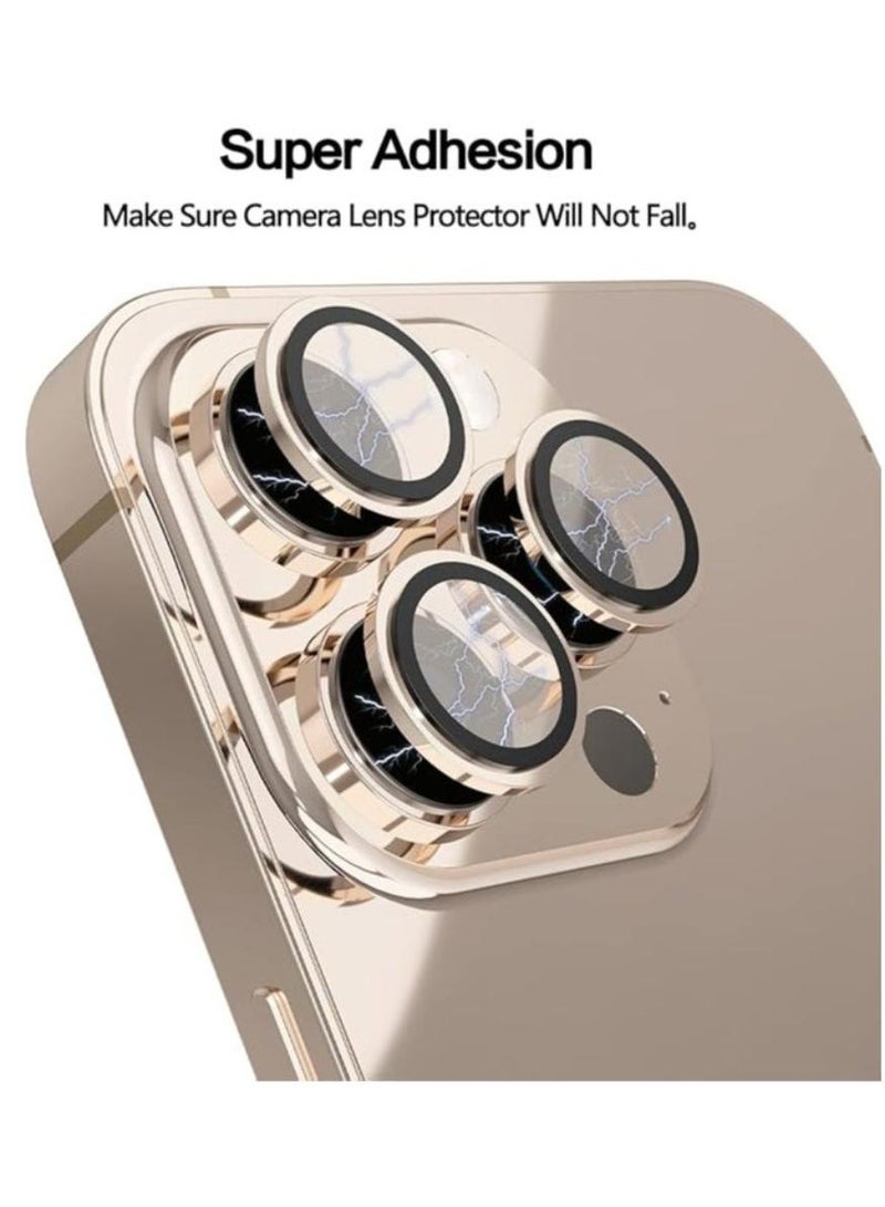 5Pcs Camera Lens Protector for iPhone 14 Pro 14 Pro Max 16 Pro 16 Pro Max, HD Tempered Metal Glass Full Coverage Ring Cover, Scratch Resistant Protection Film Accessories, Bronze - Image 2