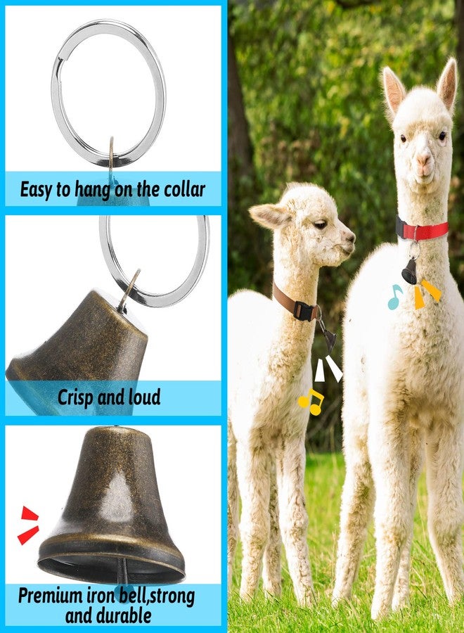 Jexine 12 Sets Goat Collars with Bells Horse Sheep Grazing Cow Bells Adjustable Nylon Dog Bell Collar with Quick Release Buckle Anti Lost Pet with Copper Bell for Small Farm Animal Sheep Accessories - Image 4