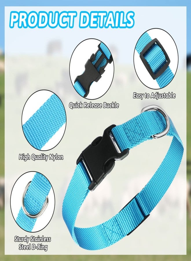 Jexine 12 Sets Goat Collars with Bells Horse Sheep Grazing Cow Bells Adjustable Nylon Dog Bell Collar with Quick Release Buckle Anti Lost Pet with Copper Bell for Small Farm Animal Sheep Accessories - Image 3