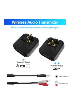 Bluetooth 5.0 Audio Transmitter with APTX Low Latency, Wireless Stereo Adapter for TV to Headphones, 3.5mm and RCA Jack Compatible, Ideal for Flight Use. - pzsku/Z6C6A1BE0D65075C3951FZ/45/_/1723083461/7cb3f561-f3d4-448b-9643-3d6daebc4c11