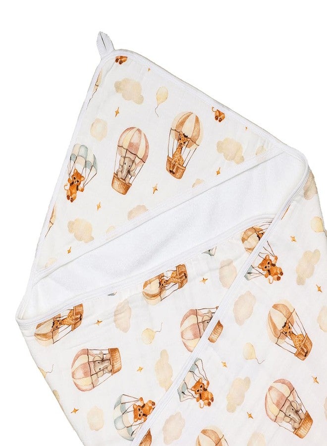 Cugo Snuggly Hooded Baby Towel (Hot Air Balloon) – Soft & Absorbent, Perfect for Newborns | Baby Essentials - Image 3
