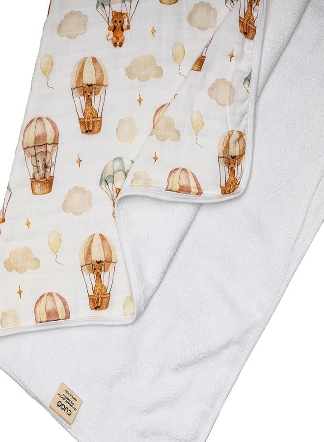 Cugo Snuggly Hooded Baby Towel (Hot Air Balloon) – Soft & Absorbent, Perfect for Newborns | Baby Essentials - Image 4