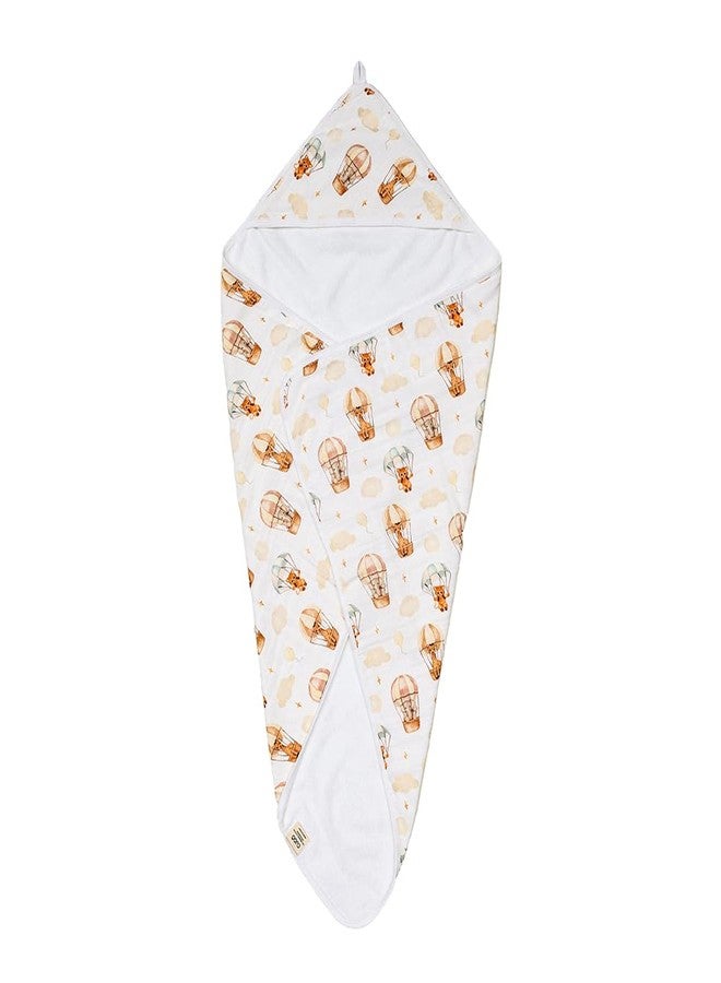 Cugo Snuggly Hooded Baby Towel (Hot Air Balloon) – Soft & Absorbent, Perfect for Newborns | Baby Essentials - Image 5