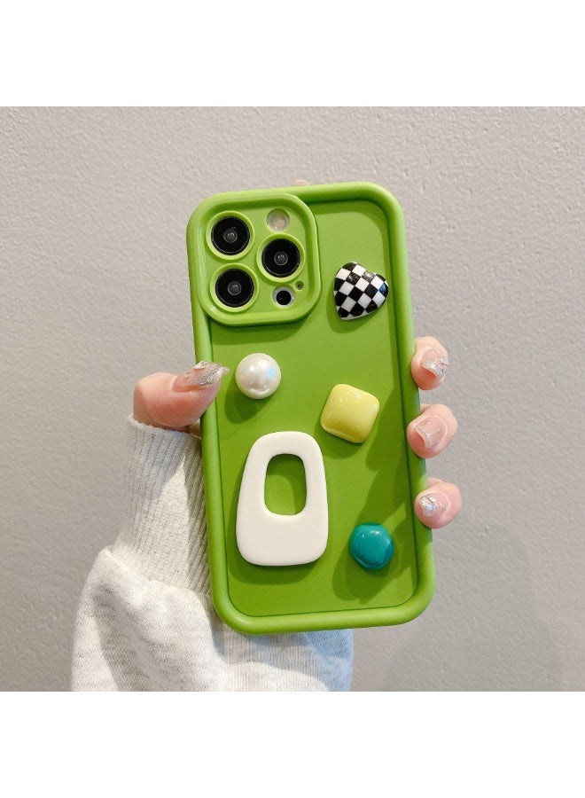 NIBEMINENT Hairpin Pearl Protective TPU Case Cover For iPhone 16 Plus, Green