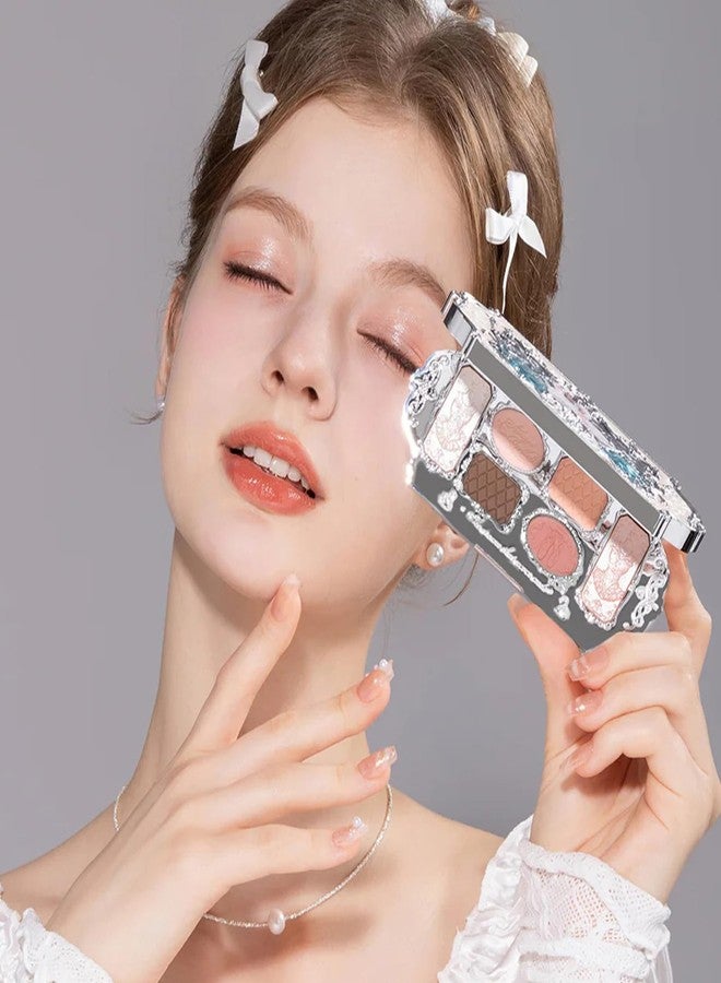 Flower Knows باليت مكياج باليه البجعة من فلاور نوز بستة ألوان، ظلال عيون، أحمر خدود، هايلايتر وكونتور، باليت مكياج وجه شامل بأربعة درجات مات + درجتين لامعتين محايدتين (01 بجعة بيضاء، 0.23 أونصة) - Image 5