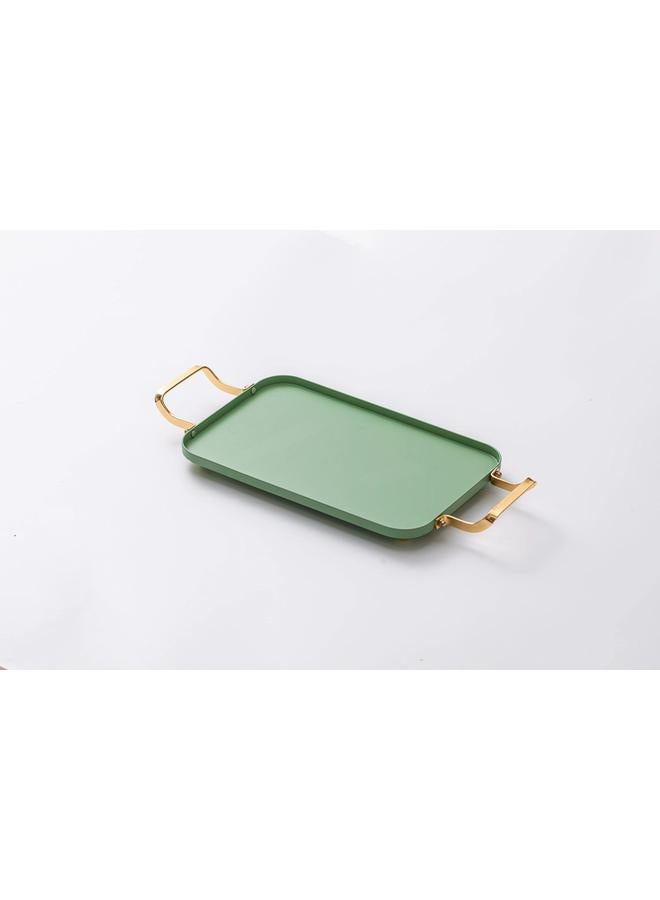 Felli Rectangular Metal Tray with Handle Green and Gold Y1K150058-L