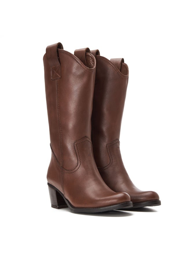 TAYREE Brown Cowboy Boot - Image 1