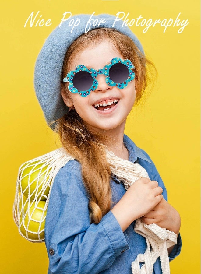 lovely Flower Kids Sunglasses Set for Toddler Boys and Girls - Round Shape, Colorful, Party Accessory for Travel, Outdoor Photography (6 Pack)