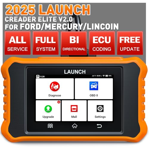 LAUNCH X431 Creader Elite 2.0 Ford OBD2 Scanner, 2025 Bi-Directional Scan Tool for Ford/Lincoln/Mercury/Mazda, Full System,All Resets,ECU Coding,AUTO VIN,Lifetime Free Update - Image 1
