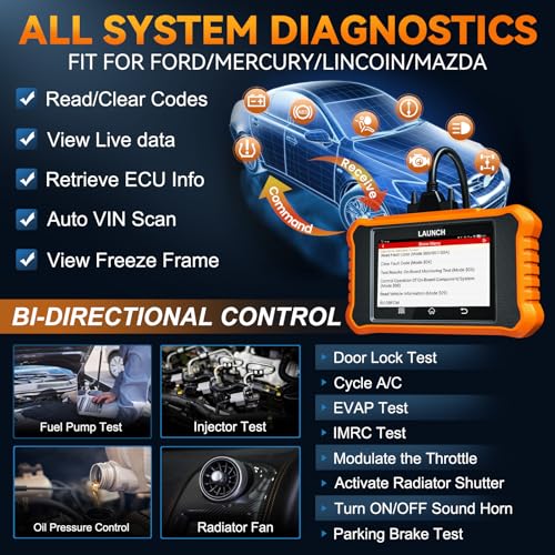 LAUNCH X431 Creader Elite 2.0 Ford OBD2 Scanner, 2025 Bi-Directional Scan Tool for Ford/Lincoln/Mercury/Mazda, Full System,All Resets,ECU Coding,AUTO VIN,Lifetime Free Update - Image 2