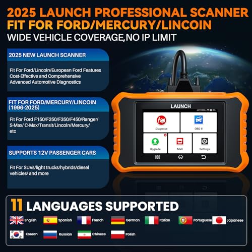 LAUNCH X431 Creader Elite 2.0 Ford OBD2 Scanner, 2025 Bi-Directional Scan Tool for Ford/Lincoln/Mercury/Mazda, Full System,All Resets,ECU Coding,AUTO VIN,Lifetime Free Update - Image 5