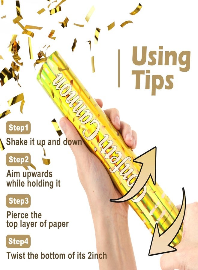 Tamodan 5 Packs Confetti Poppers,12 inch Confetti Cannon,Gold Party Poppers Confetti Shooters for New Year's Eve, Christmas, Birthday,Wedding, Graduationand Any Celebrations. - Image 5