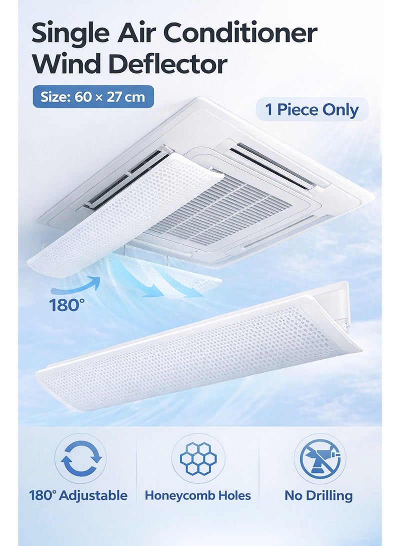 ARNOTEC Air Conditioner Wind Deflector (1 Piece), 180° Adjustable AC Cover for Wall-Mounted Units, Honeycomb Vent Design, No Drilling, ABS Material, Prevent Direct Blowing – Office, Home, Restaurant - Image 1