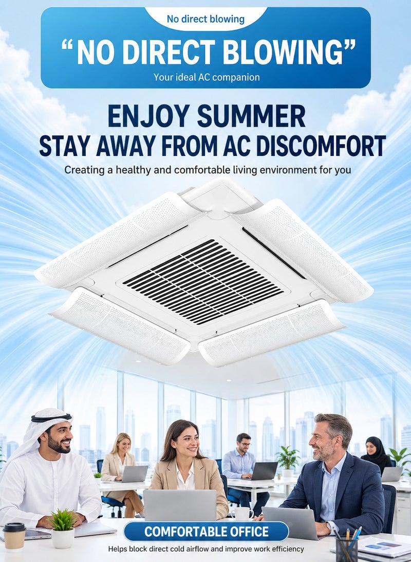 ARNOTEC Central AC Wind Deflector for Ceiling Cassette Air Conditioner, 180° Adjustable Airflow Guide Plate, No Drilling Installation, Universal Cooling Air Direction Panel, Single Pack - Image 3