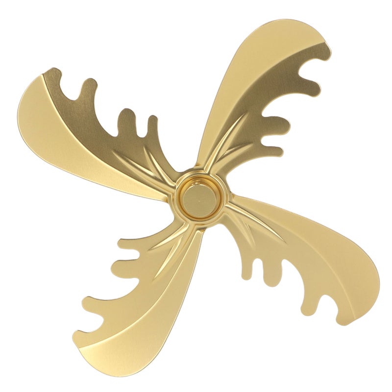 4 Blades Fireplace Fan Aluminum Alloy Home Wood Stove Fan Blade 180mm Diameter Christmas Deer Style Gold - Image 4