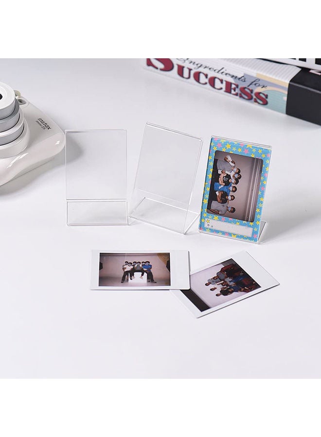 NIBEMINENT 3-Pack L-Shape Acrylic Photo Frame Mini Stand For Fujifilm Instax 8/8+/70/7s/90/25/26/50s/9/SP-1/SP-2 Film, 3 Inch Clear 9x5.4x3.3cm  - Image 2