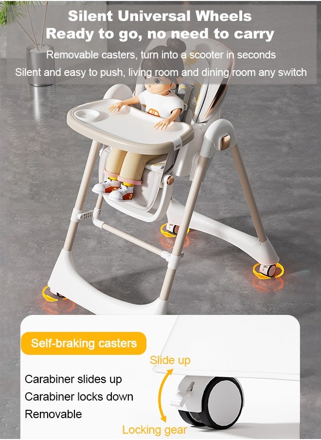 Multi-Functional Baby Rocker & High Chair with 5-Level Adjustment - Foldable, Food-Grade PP,  Portable Design for Home & Travel