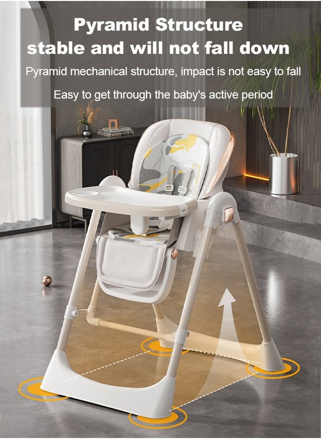 Multi-Functional Baby Rocker & High Chair with 5-Level Adjustment - Foldable, Food-Grade PP,  Portable Design for Home & Travel
