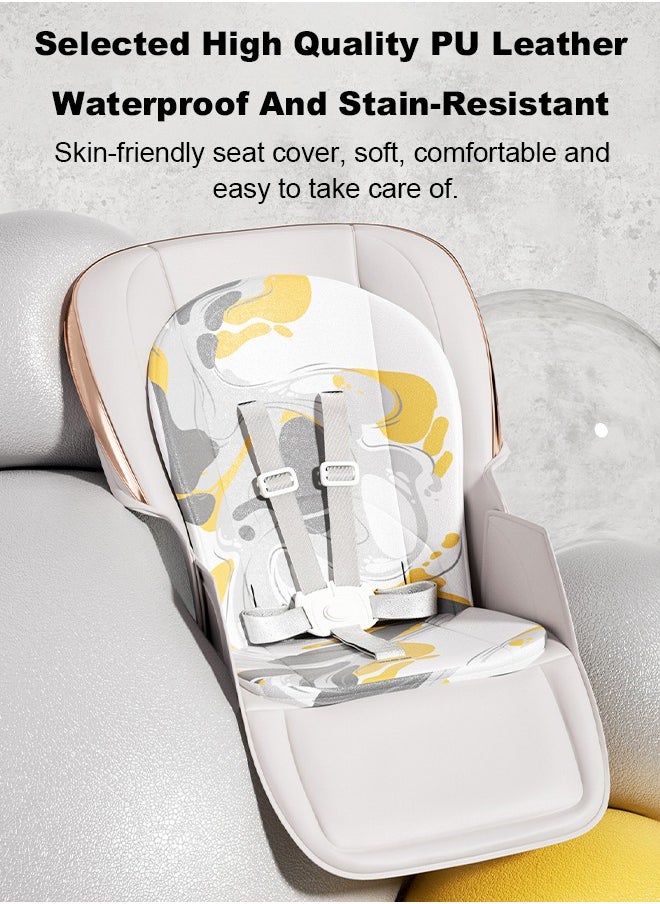 Multi-Functional Baby Rocker & High Chair with 5-Level Adjustment - Foldable, Food-Grade PP,  Portable Design for Home & Travel