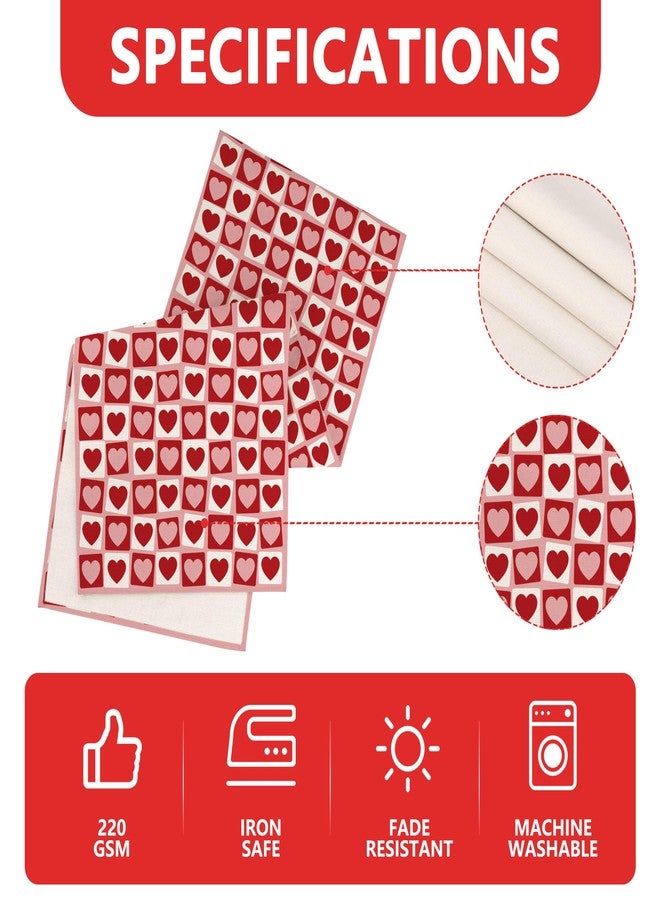 Siilues Valentines Table Runner, Red Pink Love Hearts 220 GSM Valentines Day Table Runner Anniversary Wedding Home Party Decor Kitchen Dining Decoration 13x72 Inch - Image 5