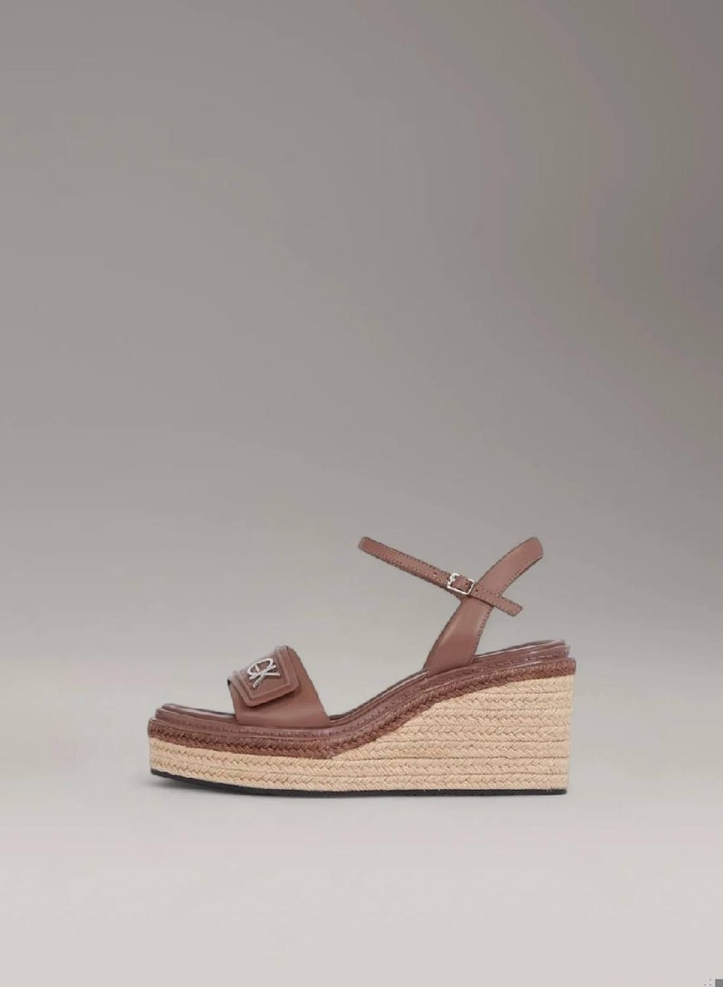 CALVIN KLEIN Leather Wedge Sandals - Image 5