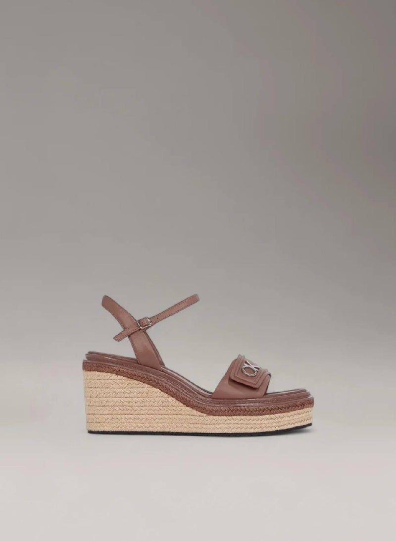 CALVIN KLEIN Leather Wedge Sandals - Image 1