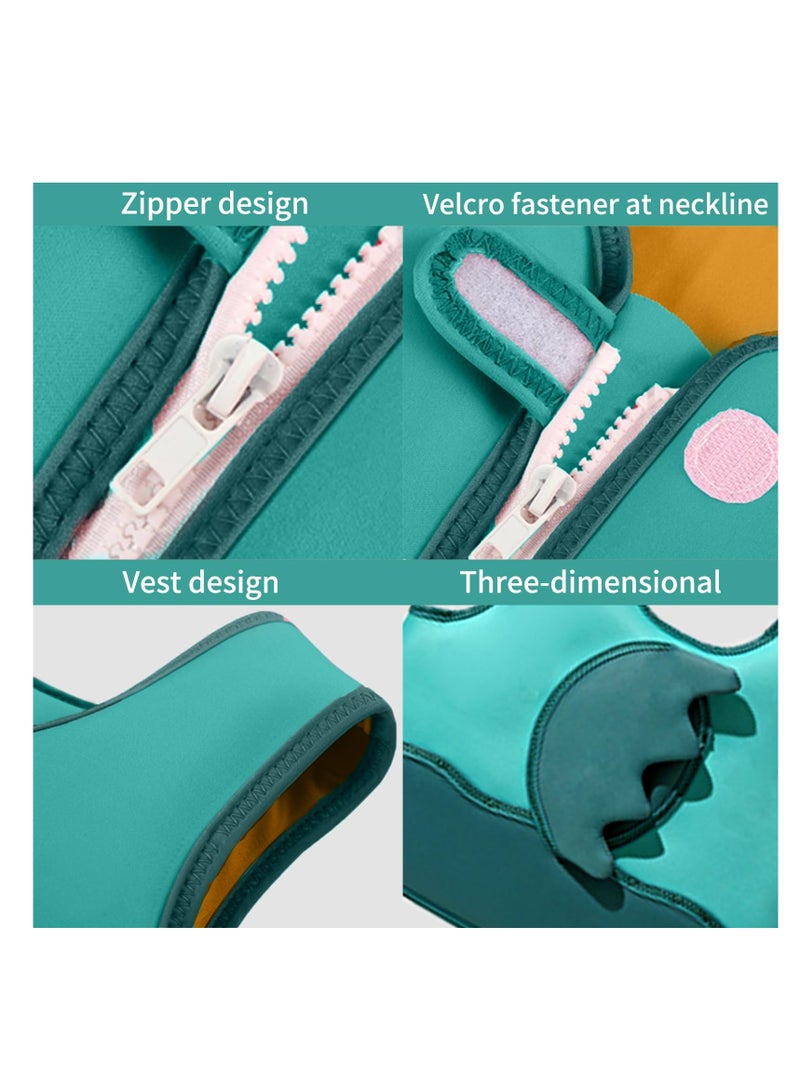 Cuken Kids Swimming Vest Adjustable Buoyancy Float Jacket, Swimming Training Aid Children Buoyancy Aid Swim Assistance, Green - Image 4