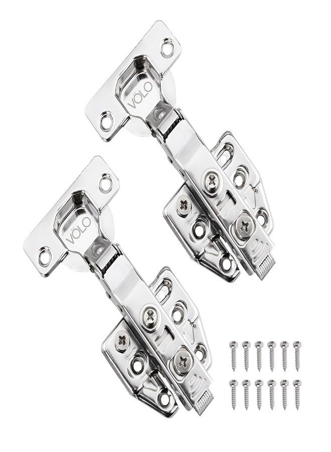 VOLO Cabinet Hinges, Set of 1 (2 Pieces) for Furniture, Wardrobes, Doors, and Storage Units | (3D Soft Close (Stainless Steel), 0 Crank | Full Overlay) - Image 1