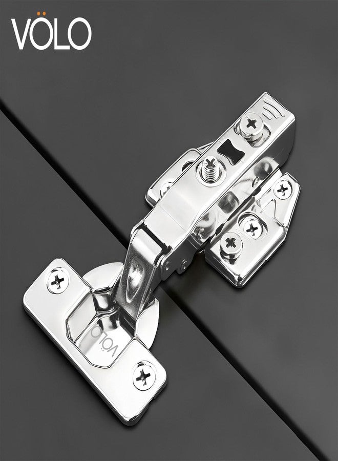 VOLO Cabinet Hinges, Set of 1 (2 Pieces) for Furniture, Wardrobes, Doors, and Storage Units | (3D Soft Close (Stainless Steel), 0 Crank | Full Overlay) - Image 3