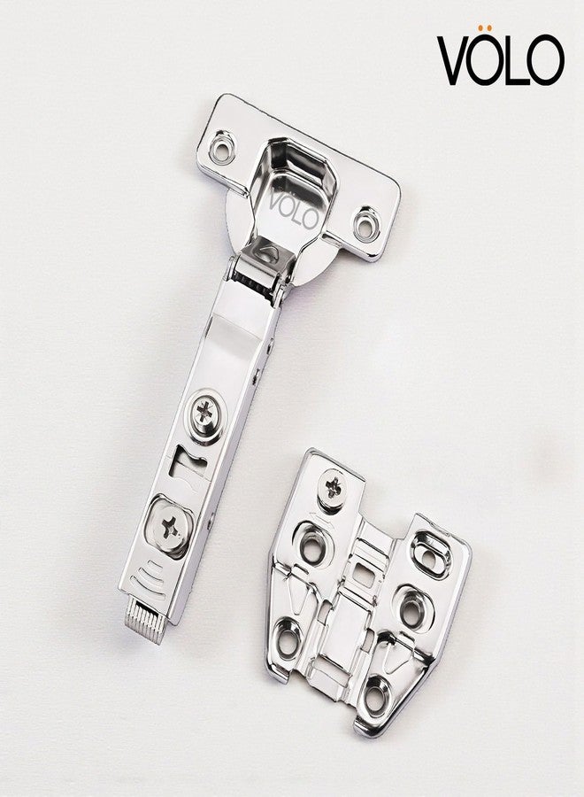 VOLO Cabinet Hinges, Set of 1 (2 Pieces) for Furniture, Wardrobes, Doors, and Storage Units | (3D Soft Close (Stainless Steel), 0 Crank | Full Overlay) - Image 5