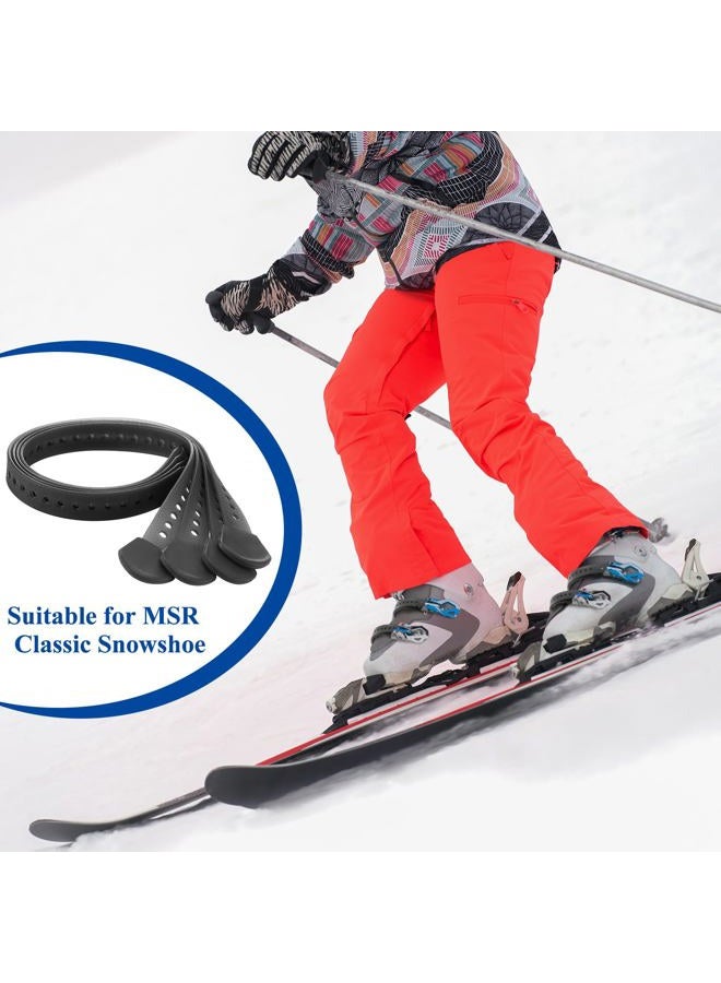 Vincreem 4 Pack 18" Classic Snowshoe Strap Kit Black Multipurpose Skiing Boot Wraps Ties Adjustable Snowshoes Replacement Straps for Women Men Snowshoe Bindings Skiing - Image 3