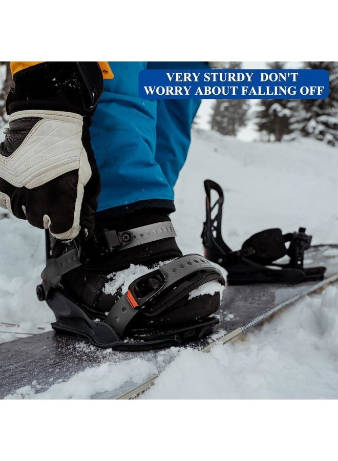 Vincreem 4 Pack 18" Classic Snowshoe Strap Kit Black Multipurpose Skiing Boot Wraps Ties Adjustable Snowshoes Replacement Straps for Women Men Snowshoe Bindings Skiing - Image 5
