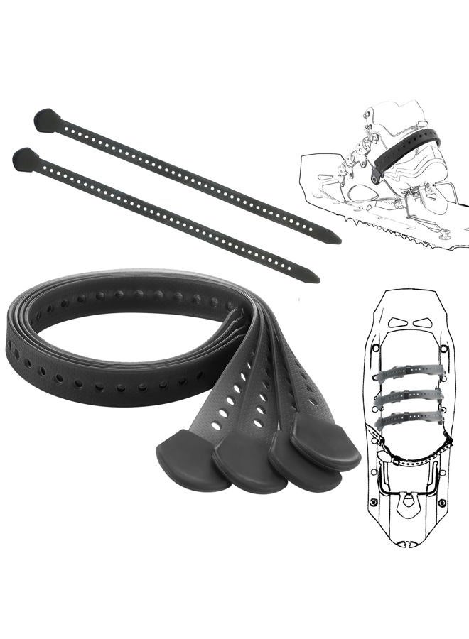 Vincreem 4 Pack 18" Classic Snowshoe Strap Kit Black Multipurpose Skiing Boot Wraps Ties Adjustable Snowshoes Replacement Straps for Women Men Snowshoe Bindings Skiing - Image 1