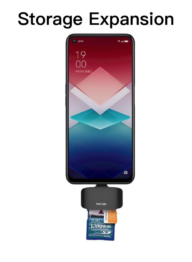 Hot Cats SD Card Reader for iphone 15&16, Smartphone with USB-C interface, Supports SD, TF Card, Micro SD Card, Black  - Image 3