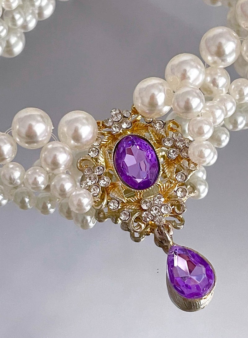 Innoshine Pet Pearl Necklace for cats and small dogs  Adjustable  Pets Collar perfect For Kitten and puppies Gemstone Crystal  Diamond Jewelry Necklace for pets Wedding & Party - Image 3