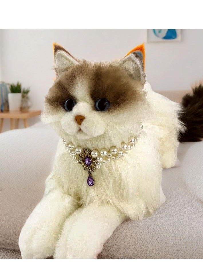 Innoshine Pet Pearl Necklace for cats and small dogs  Adjustable  Pets Collar perfect For Kitten and puppies Gemstone Crystal  Diamond Jewelry Necklace for pets Wedding & Party - Image 4