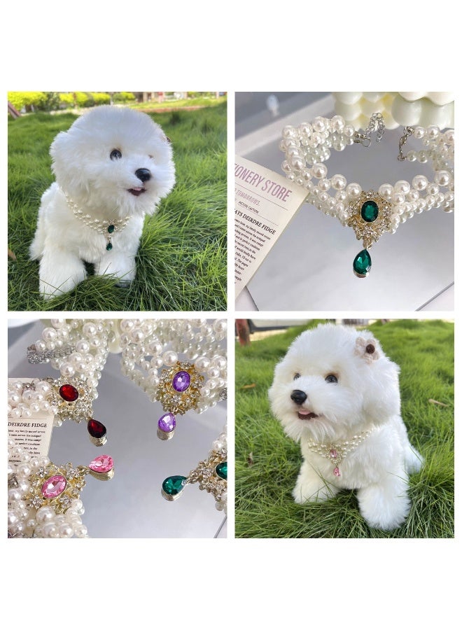 Innoshine Pet Pearl Necklace for cats and small dogs  Adjustable  Pets Collar perfect For Kitten and puppies Gemstone Crystal  Diamond Jewelry Necklace for pets Wedding & Party - Image 2