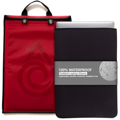AquaQuest Storm 100% Waterproof Laptop Sleeve – Lightweight Ripstop Nylon Case, Welded Seams and Removable 5 mm Neoprene Liner – 11 in – Red – Fits up to 12 × 9.75 in - Image 5
