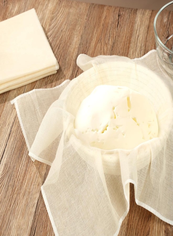 Siligruppo 4-Pack Hemmed Cheesecloths - 20"X20" Reusable Unbleached Cotton For Cheese Making, Nut Milk, Yogurt Straining & Crafts. Food-Grade, Pre-Cut With Reinforced Edges - Image 4