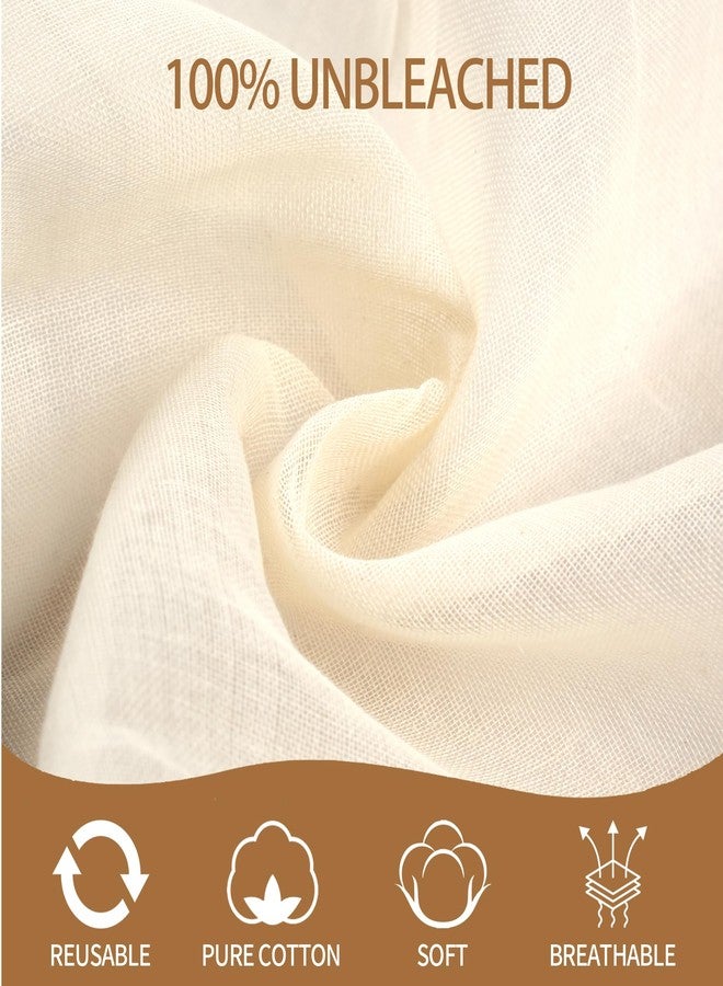 Siligruppo 4-Pack Hemmed Cheesecloths - 20"X20" Reusable Unbleached Cotton For Cheese Making, Nut Milk, Yogurt Straining & Crafts. Food-Grade, Pre-Cut With Reinforced Edges - Image 2