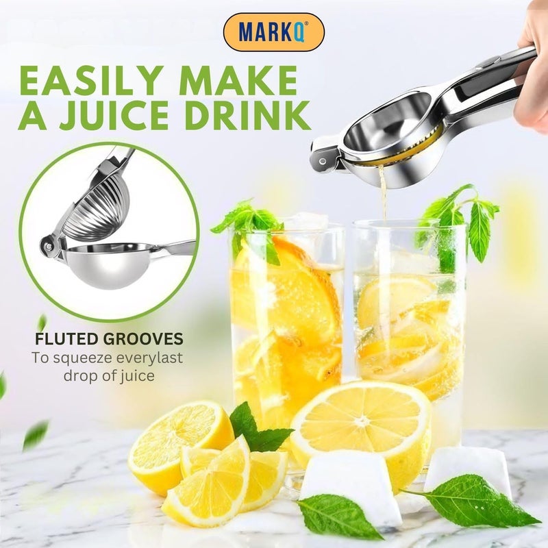 MARKQ Stainless Steel Hand Juicer 6 cm – Manual Lemon & Lime Squeezer, Handheld Citrus Press Juicer for Kitchen | Heavy-Duty Rust-Resistant Metal Lemon Juicer, Dishwasher Safe - Image 3